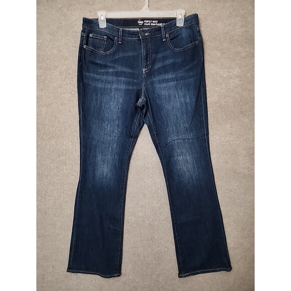 Gap Perfect Boot Jeans Womens 16 33 Blue Dark Wash Stretch - Picture 1 of 9